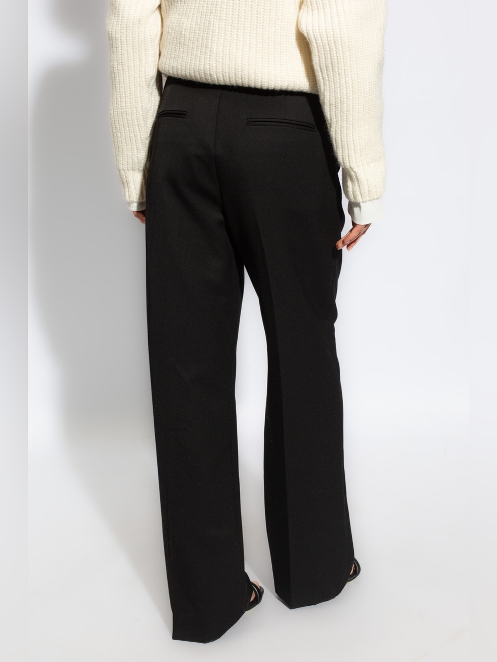 Women’s Anine Bing Elegant Black Pleated Wool Dress Pants - Picture 3 of 10